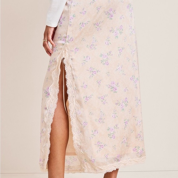 Floral Satin Midi Skirt, S, NWT - Picture 3 of 8